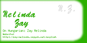 melinda zay business card